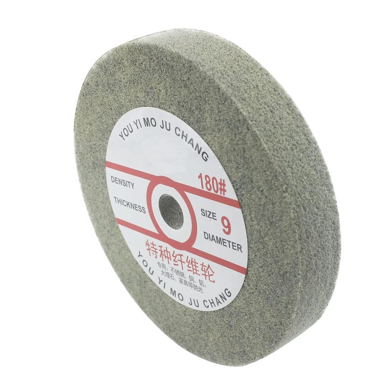 JUNLIXN 𝐉𝐔𝐍𝐋𝐈𝐗𝐍 6'' x 1" Nylon Fiber Buffing Wheel, 5/8 Inch Arbor Hole Aluminum Buffing Wheels 180 Grit Abrasive Polishing Discs for Bench Grinder, Drill (9 P) - Image 2